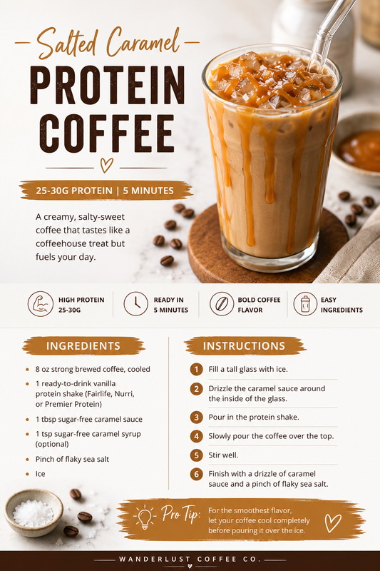 Salted Caramel Protein Coffee Recipe (25g Protein)